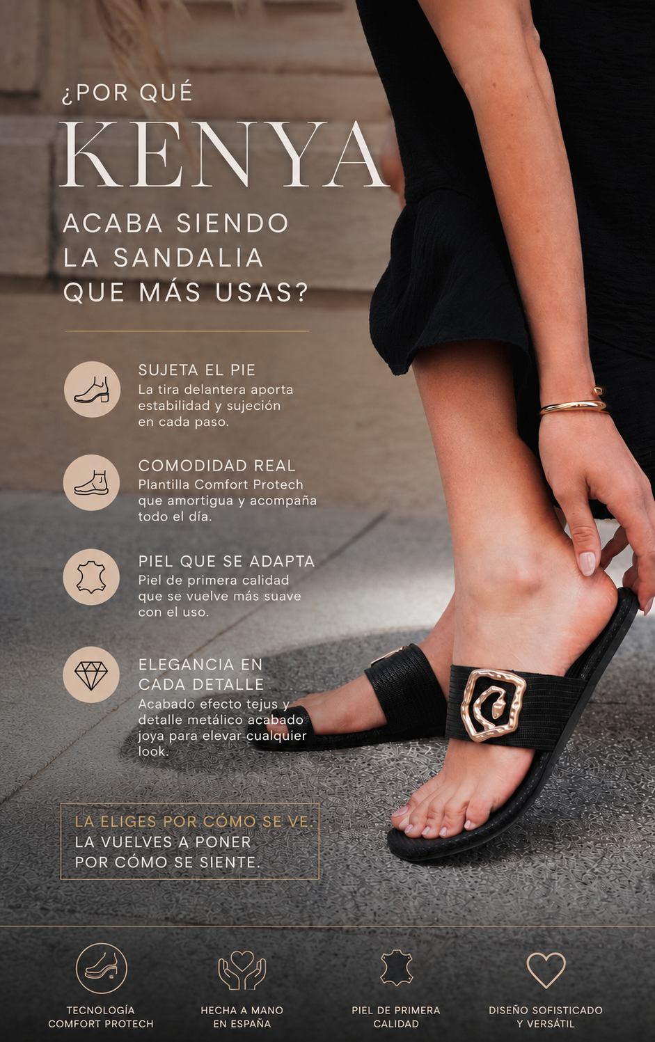 Sandalia Kenya  Comfort Protech Lágrima de Gel