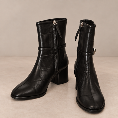 Botines negros cómodos para mujer: Cloé con tacón de 5,5 cm